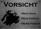 Preview: Edelstahl Warnschild Cane Corso VORSICHT Mein Haus mein Garten meine Familie